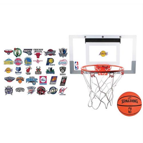 Mini panier et filet de basketball intérieur Spalding Slam Jam à montage  par-dessus la porte avec balle
