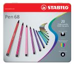 Set de 20 feutres Stabilo Pen 68 en bocete de métal