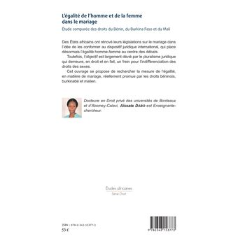 L'égalité de l'homme et de la femme dans le mariage