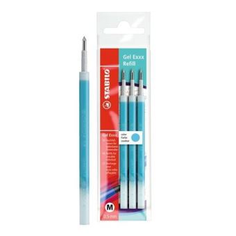 Set de 3 recharges pour stylo Stabilo Gel EXXX Turquoise