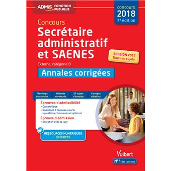 Concours SA Et SAENES, Catégorie B Annales Corrigées, Concours 2018 ...