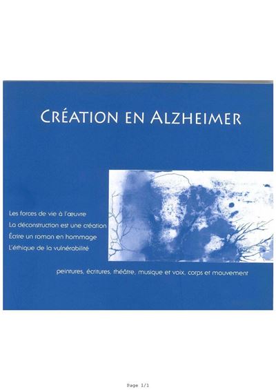 Création en Alzheimer