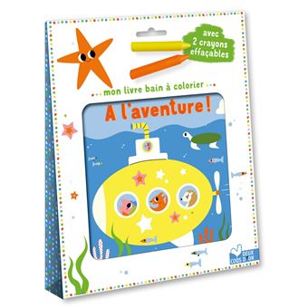 Mon livre-bain à colorier - À l'aventure ! - Pochette avec accessoire