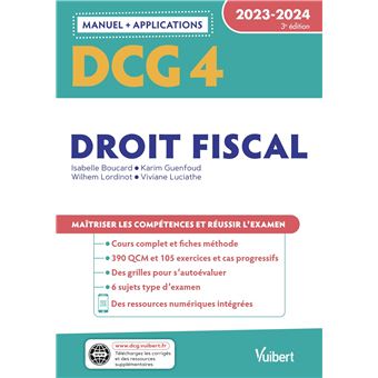 DCG 4 - Droit fiscal : Manuel et Applications 2023-2024