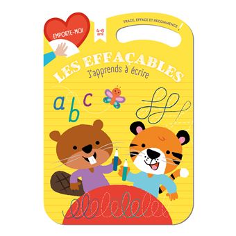 J'apprends à écrire (4-6) - jaune - Les effaçables, trace, efface et recommence