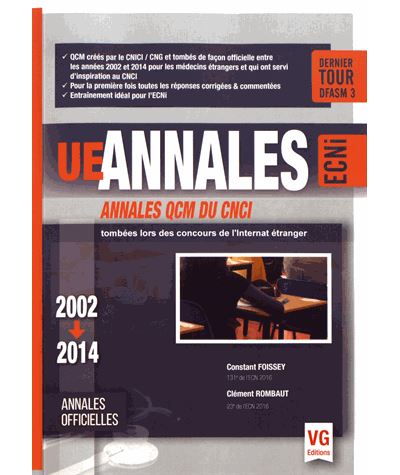 UE Annales QCM du CNCI 2002-2014