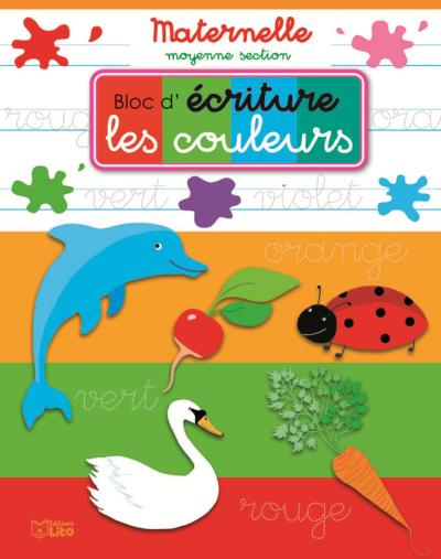 Bloc d'écriture maternelle moyenne section : les couleurs
