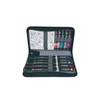 Trousse Chameleon de 5 marqueurs + 5  Color Tops + 6 cartes de coloriage