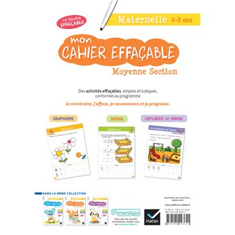 Mon cahier effaçable Moyenne Section