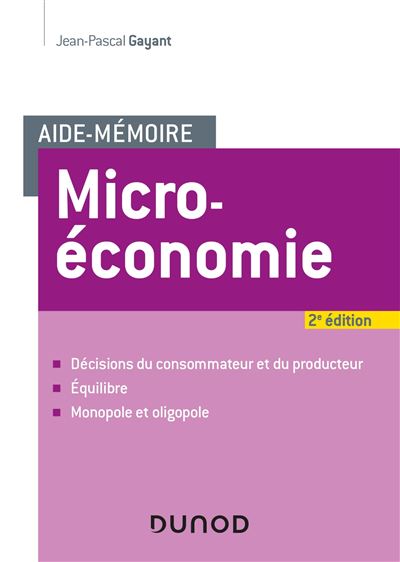 Aide-mémoire microéconomie