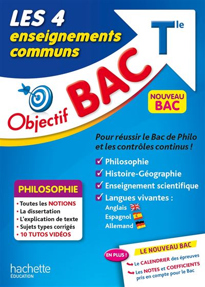 Objectif Bac - Les 4 Enseignements communs Terminale