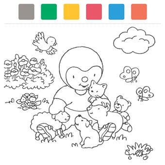 Pochette T'choupi - peinture à l'eau - 8 tableaux à peindre - les animaux