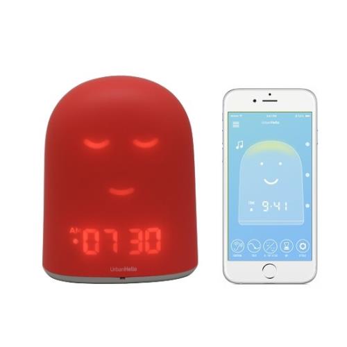 Gris Nuage Reveil Enfant Jour Nuit educatif Veilleuse UrbanHello REMI Babyphone Audio avec Alerte Bruit Suivi du Sommeil Sleep Trainer 5-en-1 Enceinte Bluetooth 