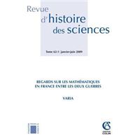 Revue d'histoire des sciences - Tome 62 (1/2009)