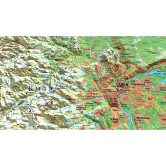 Carte en relief du Parc du Pilat Monts du Lyonnais