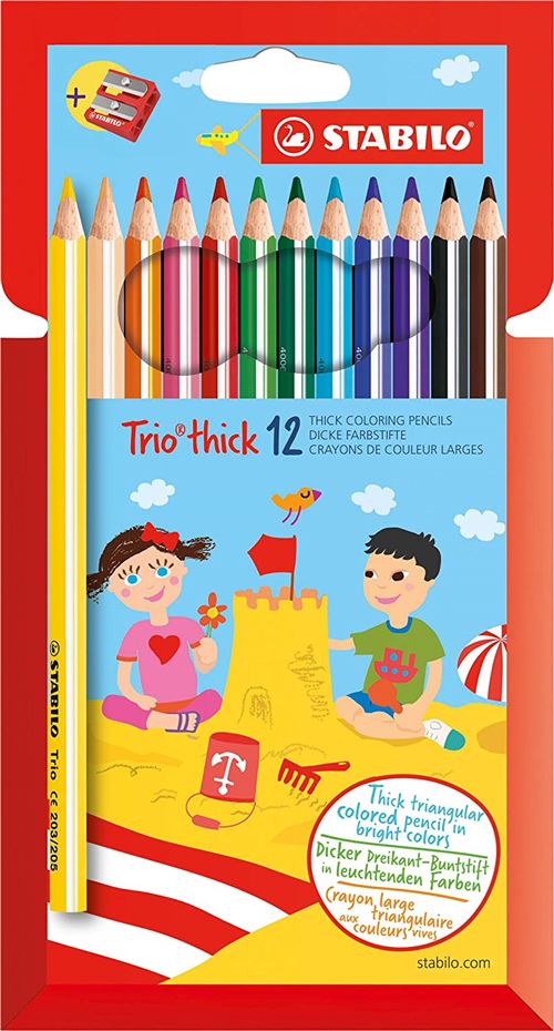 Set de 12 crayons larges Stabilo Trio thick Modèle aléatoire Crayon