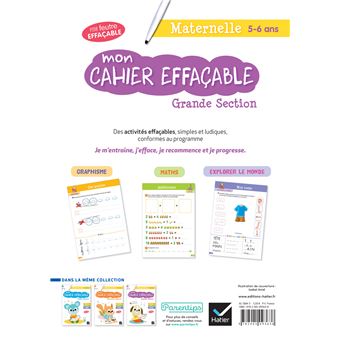 Mon cahier effaçable Grande Section