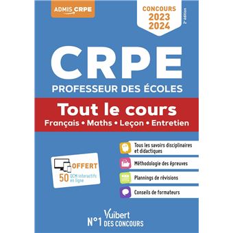 CRPE 20232024  Tout le cours  Ecrit et oral Concours Professeur des