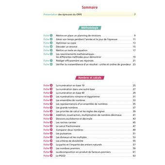 Objectif CRPE - 100 fiches efficaces pour bien réviser  - Maths, épreuve écrite d'admissibilité
