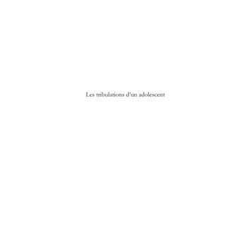 Les tribulations d'un adolescent