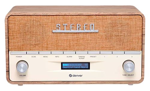 Radio retro digital Denver DAB-36LW Bois clair