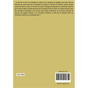 Essai sur les causes du dégoût