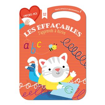 J'apprends à écrire (3-5) - rouge - Les effaçables, trace, efface et recommence