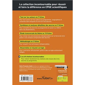 La force de vivre en 30 fiches - Épreuve de français-philosophie - Prépas scientifiques - Concours 2020-2021