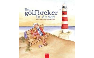 Een golfbreker in de zee
