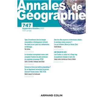 Annales de géographie - N° 747 5/2022