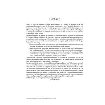 Livres d'exercices mathématiques terminale (spécialité et maths expertes)