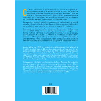 Livres d'exercices mathématiques terminale (spécialité et maths expertes)