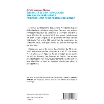 Eligibilité et droit applicable aux anciens présidents en République démocratique du Congo