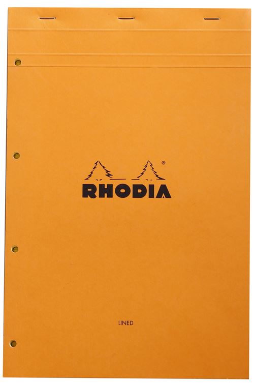 Bloc agrafé Rhodia N°119 Ligné 80 Feuilles 21 x 31,8 cm Orange