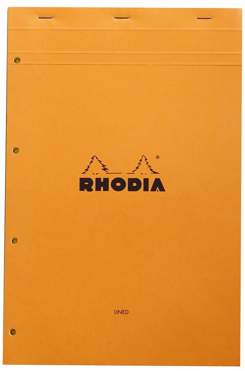 Bloc agraf&eacute; Rhodia N&deg;119 Lign&eacute; 80 Feuilles 21 x 31,8 cm Orange