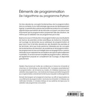 Éléments de programmation - De l’algorithme au programme Python