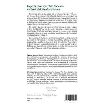 La protection du crédit bancaire en droit africain des affaires