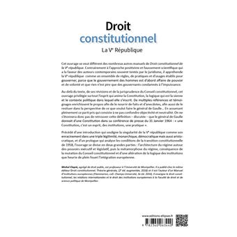 Droit constitutionnel. La Ve République