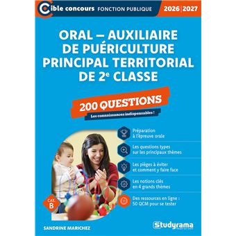 Oral auxiliaire de puériculture principal territorial de 2e classe – 200 questions (Catégorie B – Concours 2026-2027)