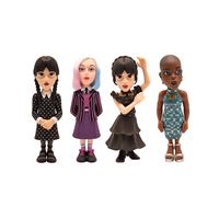 Pack 4 figurines Minix Wednesday TV Series : Mercredi, Mercredi en robe, Enid, Bianca