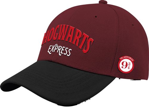 Casquette de baseball Harry Potter Hogwarts Express bordeaux et noir