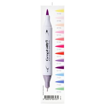 Set de 12 marqueurs Graph'it Manga Shojo pointes brush & extra fine