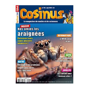 Cosinus N°214 étonnantes araignées - avril  2019