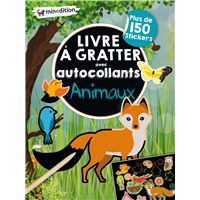 Livre à gratter avec autocollants - Animaux