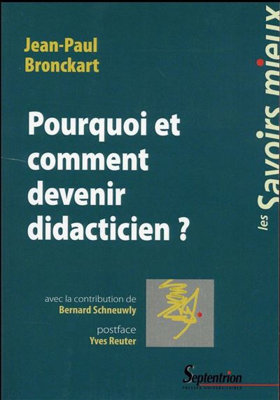 Pourquoi et comment devenir didacticien
