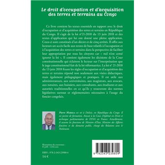 Le droit d'occupation et d'acquisition des terres et terrains au Congo