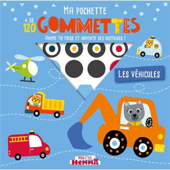Mon P'tit Hemma Ma pochette + de 120 gommettes - Les véhicules