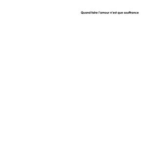 Quand faire l'amour n'est que souffrance