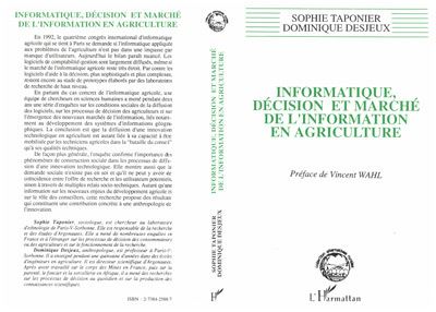 Informatique decision et marche de l'information en agricult