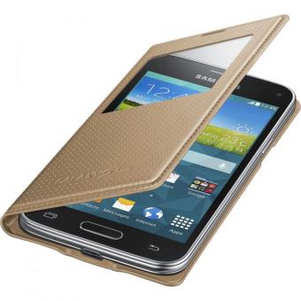 Samsung S View EF-CG800B - Étui à rabat pour téléphone portable - or cuivré avec motif poinçon - pour Galaxy S5 Mini, S5 Mini Duos